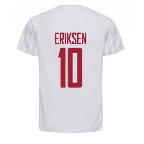 Denmark Christian Eriksen #10 Replica Away Shirt World Cup 2022 Short Sleeve